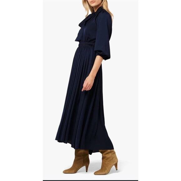 Andrea’s Lookbook X Joe’s Jeans Navy Elle Blouson MIDI Dress Sz Medium - Picture 2 of 14